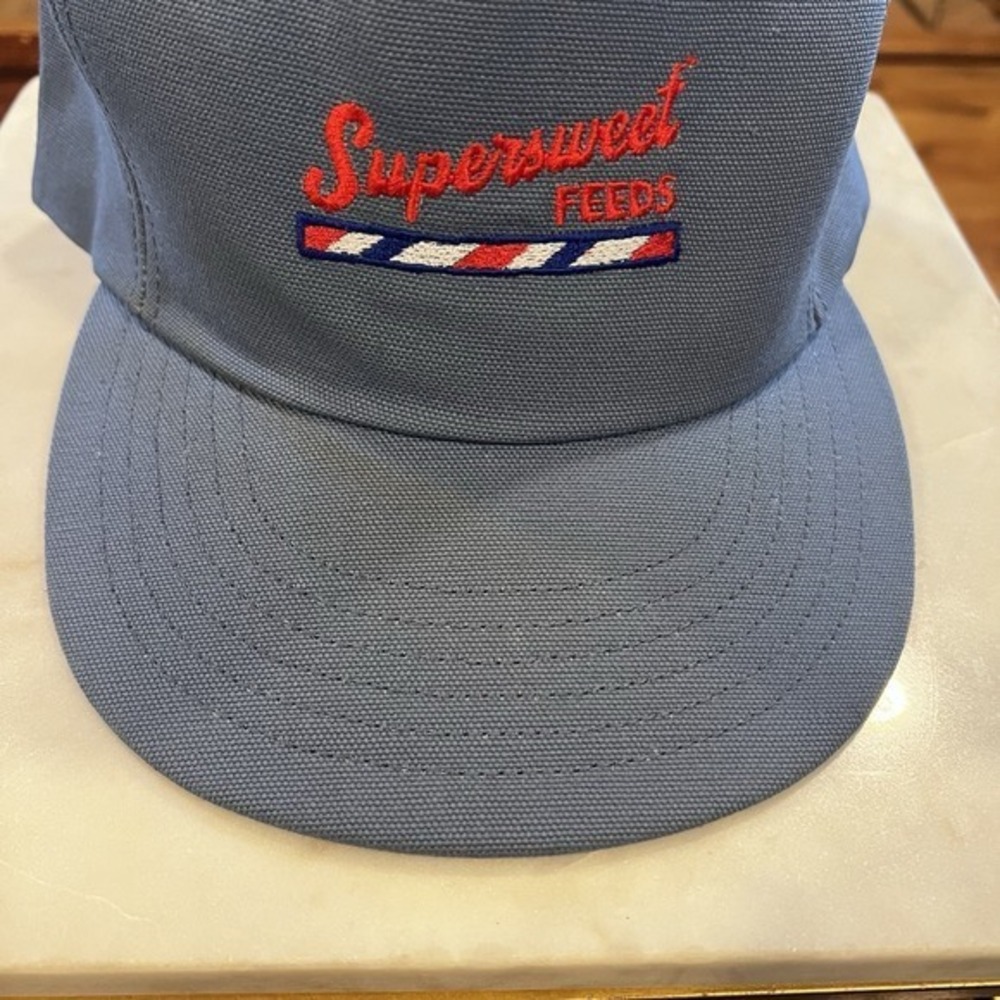 VTG Supersweet Feeds Hat Trucker Snapback Cap Farm Supply Embroidered USA Made - Picture 2 of 7